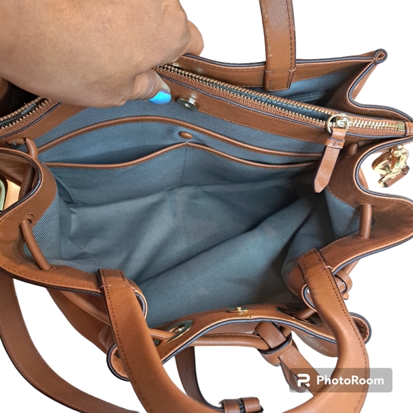 Cole Haan G Series Leather Brown Detachable Shoulder/ Handbag - Picture 10 of 16